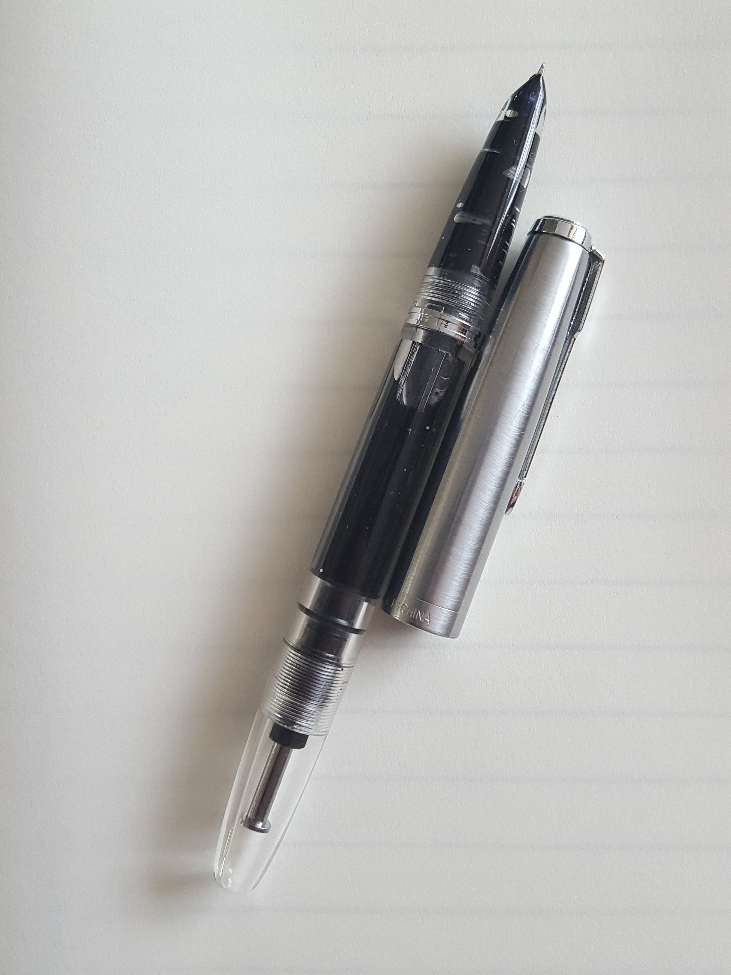 Wing Sung 601 Vacuum Pump Fountain Pen – Burgundy, Fine Nib, No Window, 2018 Model